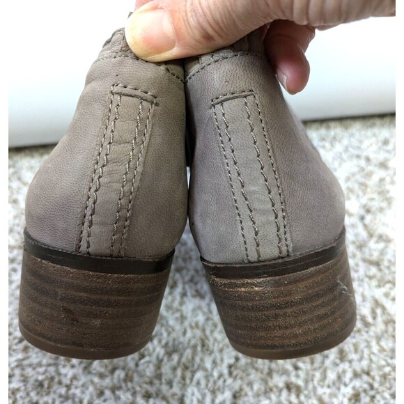 Franco Sarto Ankle Bootie Womens Size 9 Gray Leather Heeled Almond Toe - Picture 8 of 13
